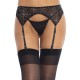 Пояс для чулок со стразами Leg Avenue Rhinestone Garterbelt Black One Size