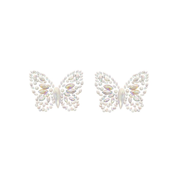 Пэстис-бабочки из кристаллов Leg Avenue Chrysallis nipple sticker, наклейки, светятся в темноте