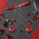 Пэстис-сердечки с цепочками и чокером JSY Nipple Sticker RT236114 Red