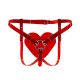 Трусики Сердце для страпона Feral Feelings - Hearts Strap-on Belt Red Trasparent
