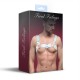Мужская портупея на грудь из натуральной кожи Feral Feelings - Bulldog Harness White