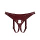 Кожаные трусы для страпона Liebe Seele Wine Red Strap on Harness, универсальный размер