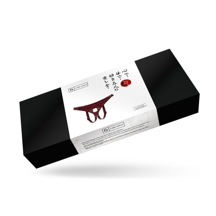 Кожаные трусы для страпона Liebe Seele Wine Red Strap on Harness, универсальный размер
