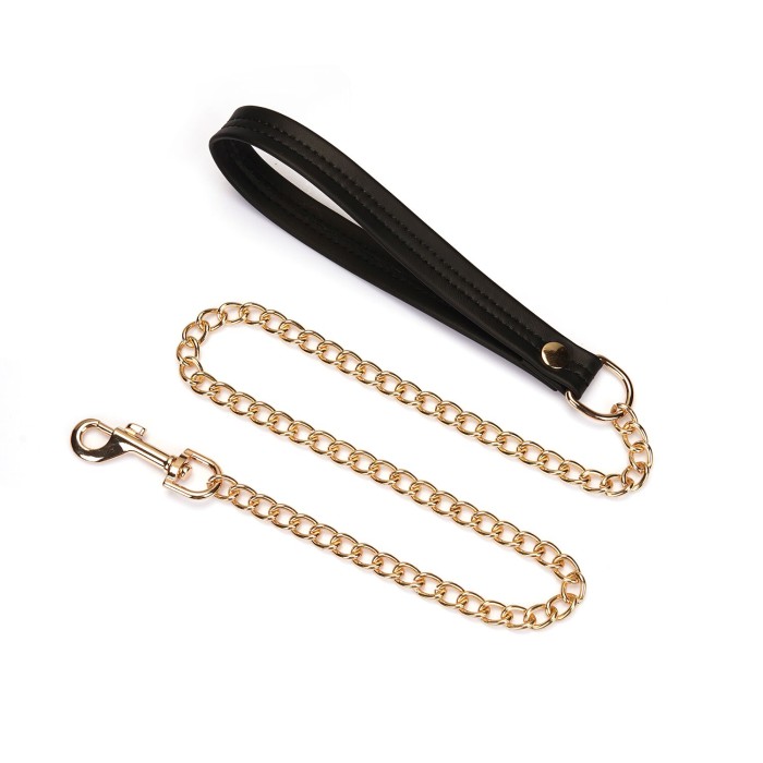 Ошейник с поводком Liebe Seele Black Organosilicon Collar with Leash, экокожа