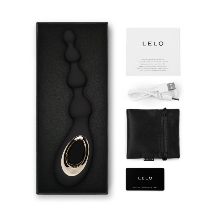 Анальне намисто з вібрацією LELO Soraya Beads Black, різний діаметр намистин, 8 режимів
