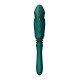 Компактна смарт секс-машина Zalo – Sesh Turquoise Green, 2 насадки, пульт ДК, кристал Swarovski