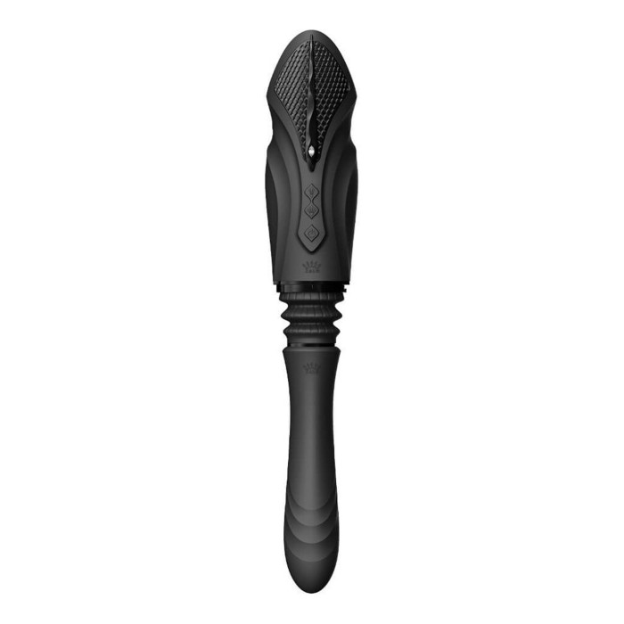 Компактна смарт секс-машина Zalo – Sesh Obsidian Black, 2 насадки, пульт ДК, кристал Swarovski