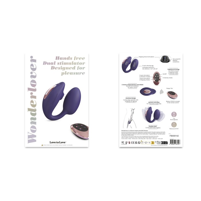 Віброяйце з вакуумною кліторальною стимуляцією Love To Love Wonderlover MIDNIGHT INDIGO