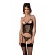 Корсет Passion MARINA CORSET, L/XL, black, с открытыми чашками