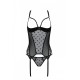 Корсет Passion MARINA CORSET, L/XL, black, с открытыми чашками