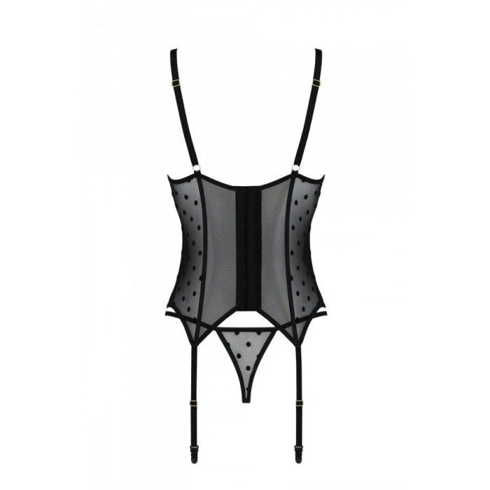 Корсет Passion MARINA CORSET, XXL/XXXL, black, з відкритими чашками