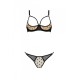 Эротический комплект Passion MARINA SET WITH OPEN BRA, L/XL, beige, открытые чашки