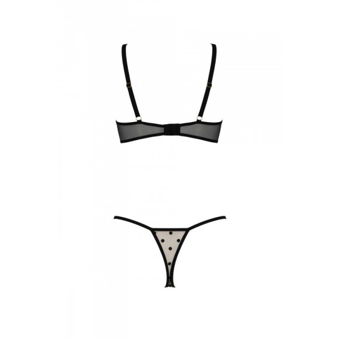 Эротический комплект Passion MARINA SET WITH OPEN BRA, L/XL, beige, открытые чашки