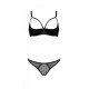 Эротический комплект Passion MARINA SET WITH OPEN BRA, S/M, black, открытые чашки