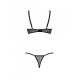 Эротический комплект Passion MARINA SET WITH OPEN BRA, S/M, black, открытые чашки