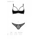 Эротический комплект Passion MARINA SET WITH OPEN BRA, S/M, black, открытые чашки