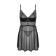 Эротический комплект Obsessive Chemeris babydoll & thong XS/S, пеньюар и стринги