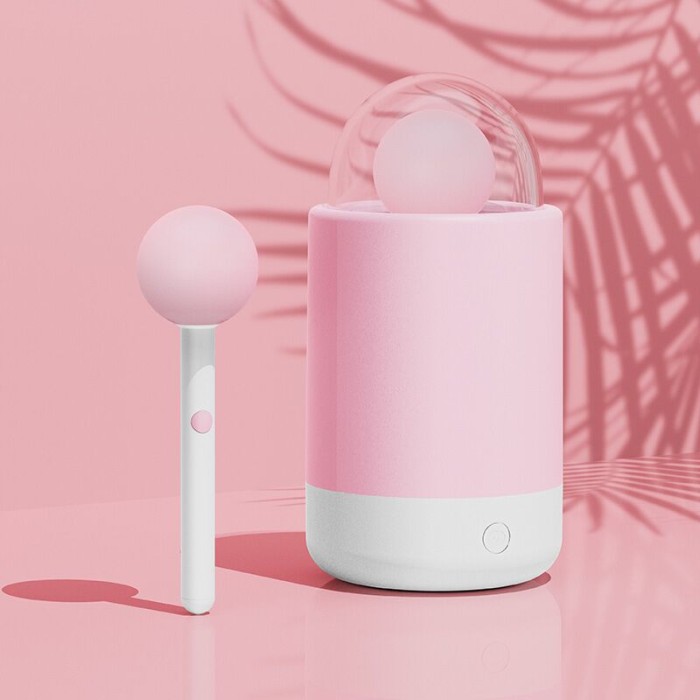 Вибратор-конфетка на палочке KISSTOY Pink Pop, зарядный кейс-ночник, 10 режимов вибрации