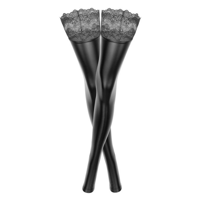Чулки с мокрым эффектом Noir Handmade F135 Powerwetlook stockings, L, без мысков