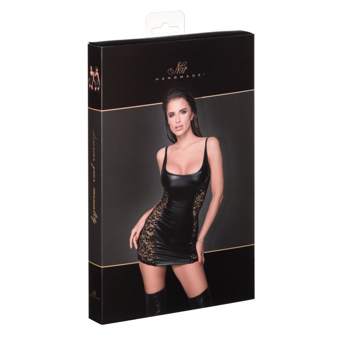 Платье с кружевными вставками Noir Handmade F229 Powerwetlook dress with lace inserts, XL