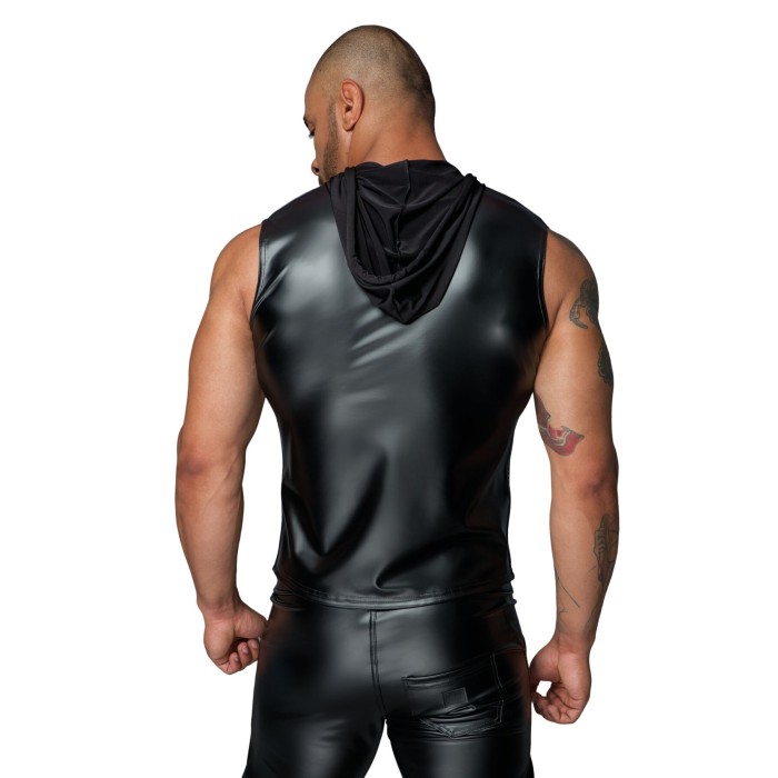 Чоловіча безрукавка з капюшоном Noir Handmade H062 Hooded Shirt, XL, мокрий ефект