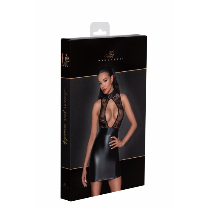 Сукня Noir Handmade F241 Short dress with powerwetlook skirt and tulle top, S