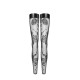 Панчохи без миска Noir Handmade F243 Tulle stockings with patterned flock embroidery, M