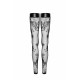Панчохи без миска Noir Handmade F243 Tulle stockings with patterned flock embroidery, XXL