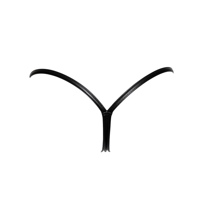 Трусики с мокрым эффектом Noir Handmade P008 Powerwetlook panty with gold clasp, XL, на застежках