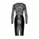 Платье Noir Handmade F295 Euphoria, XXL, black, кружево, глубокое декольте, юбка миди под латекс