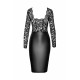 Платье Noir Handmade F295 Euphoria, 3XL, black, кружево, глубокое декольте, юбка миди под латекс
