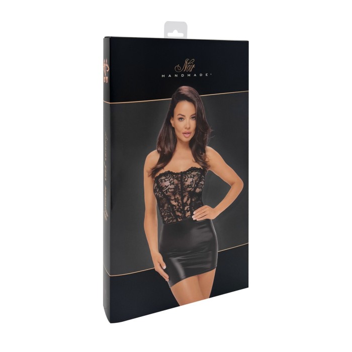 Платье Noir Handmade F300 Solace, XXL, кружево, корсетный верх, шнуровка сзади, юбка мини под латекс