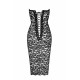 Платье Noir Handmade F301 Catalyst, XXL, black, миди, кружево, открытые плечи, шнуровка на спине