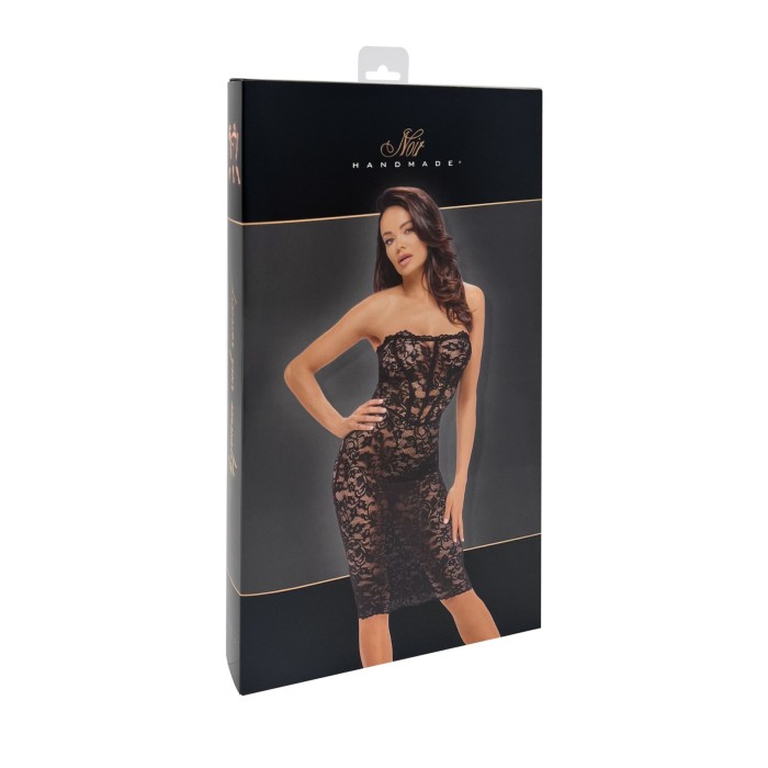 Платье Noir Handmade F301 Catalyst, XXL, black, миди, кружево, открытые плечи, шнуровка на спине