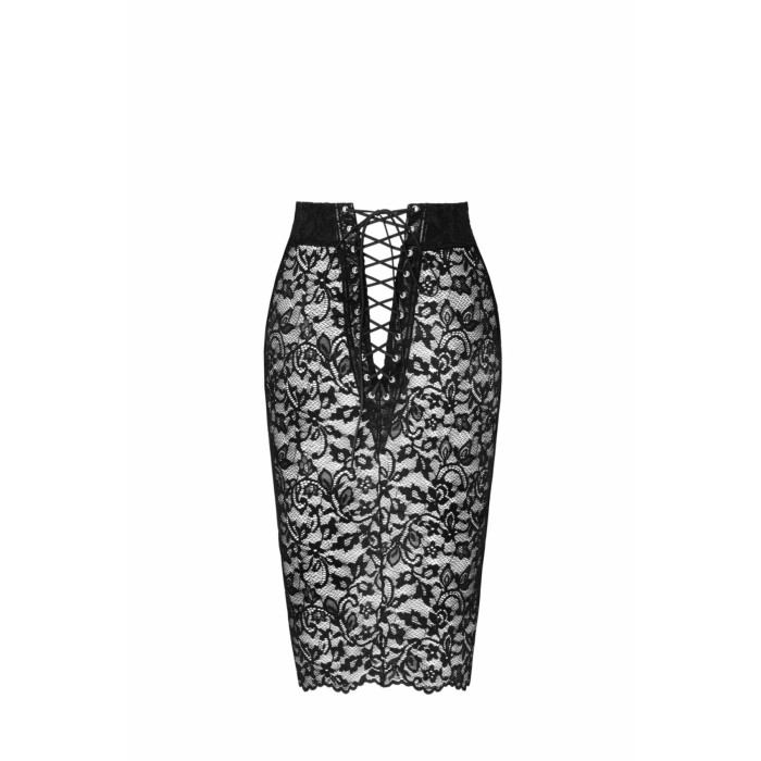 Юбка Noir Handmade F302 Ambivalence, XL, black, кружево, длина за колени, шнуровка сзади