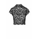 Топ Noir Handmade F303 Essence, XL, black, кружевной, короткий рукав, воротник-стойка