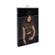 Топ Noir Handmade F303 Essence, 3XL, black, кружевной, короткий рукав, воротник-стойка