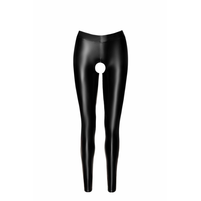 Легінси Noir Handmade F304 Taboo, S, black, під латекс, відкриті сідниці та промежина