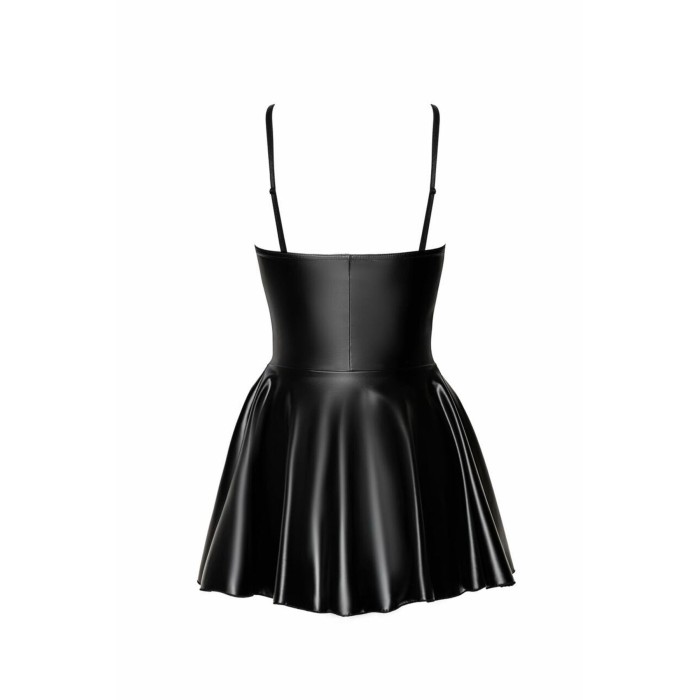 Платье Noir Handmade F308 Dreamer, S, мини, под латекс, открытые плечи, юбка клеш, молния спереди