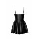 Платье Noir Handmade F308 Dreamer, S, мини, под латекс, открытые плечи, юбка клеш, молния спереди