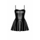 Платье Noir Handmade F308 Dreamer, XL, мини, под латекс, открытые плечи, юбка клеш, молния спереди
