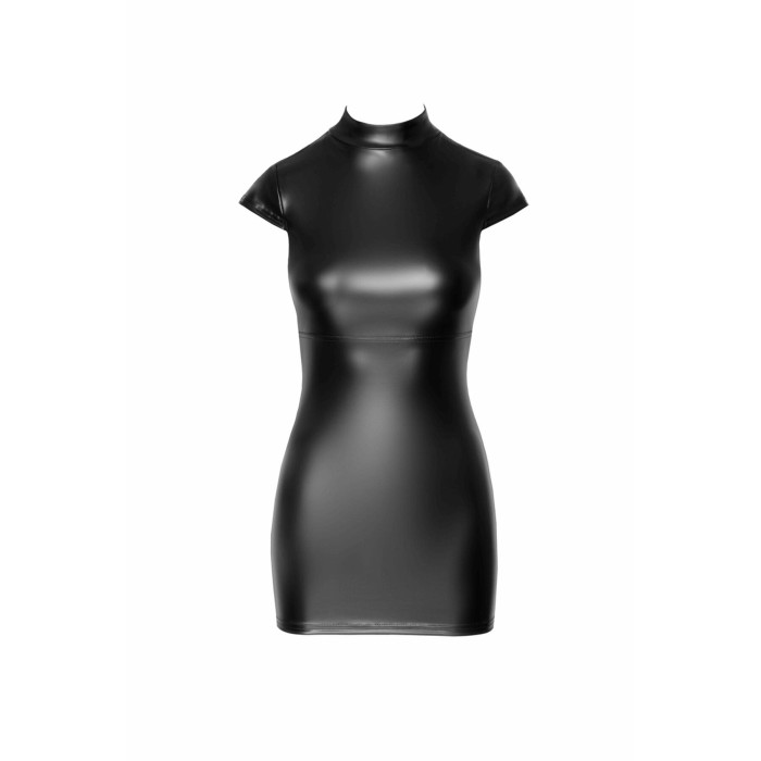 Сукня Noir Handmade F309 Fantasy, S, black, міні, під латекс, короткий рукав, шнурівка ззаду