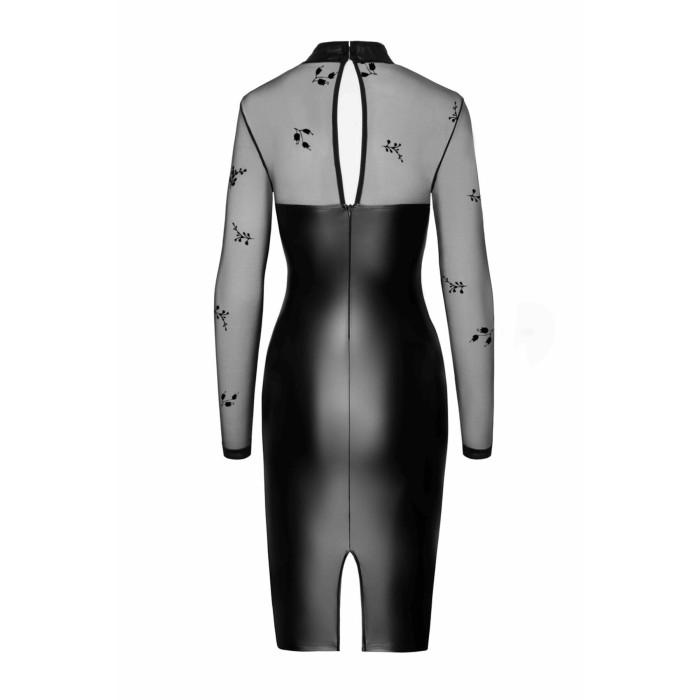 Сукня Noir Handmade F310 Sublime, S, black, міді, мокрий ефект, верх — сітка, довгий рукав