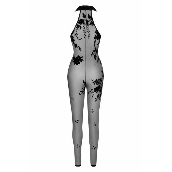 Бодістокінг Noir Handmade F315 Ego, 3XL, black, прозорий, верх халтер, блискавка на все тіло