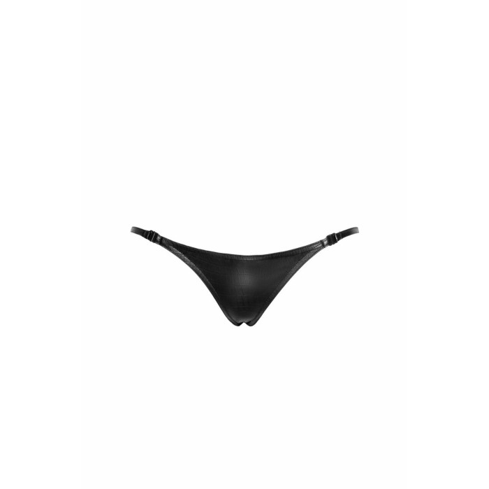 Трусики-стринги Noir Handmade P012 Wild, XL, под латекс, крокодиловый принт, застежки по бокам