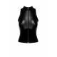 Топ Noir Handmade F324 Glam, S, black, халтер, на блискавці, вінілові вставки, комір-стійка