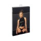 Топ Noir Handmade F324 Glam, M, black, халтер, на блискавці, вінілові вставки, комір-стійка