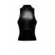 Топ Noir Handmade F324 Glam, 3XL, black, халтер, на молнии, виниловые вставки, воротник-стойка