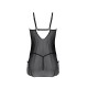 Пеньюар Passion DROSERA CHEMISE black, L/XL, кружевной лиф со стрепами, трусики в комплекте