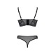 Комплект Passion DROSERA SET black, L/XL, сітка+мереживо, бюстьє та трусики танга